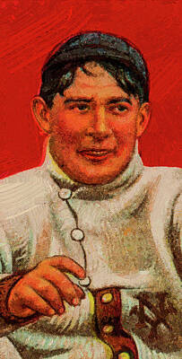 Baseball Paintings - Baseball Game Cards of Sweet Caporal Al Bridwell Oil Painting by Celestial Images