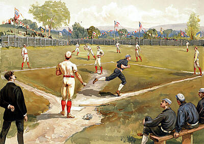 Baseball Paintings - Baseball by Jon Baran