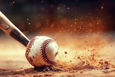 Baseball Royalty Free Images - Baseball hit with a wooden bat close to the ground. Royalty-Free Image by Joaquin Corbalan