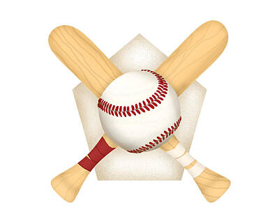 Sports Royalty-Free and Rights-Managed Images - Baseball On Home Plate by Grace Joy Carpenter