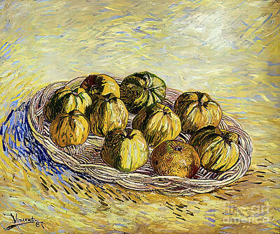 Minimalist Movie Posters 2 Rights Managed Images - Basket of Apples by Vincent Van Gogh 1887 Royalty-Free Image by Vincent Van Gogh