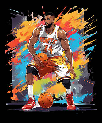 Athletes Digital Art - Basketball Jersey by Anime Girl NFT