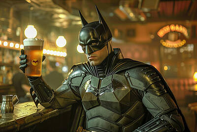 Comics Royalty-Free and Rights-Managed Images - Bat Beer by Tim Hill
