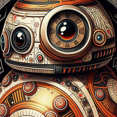 Fantasy Digital Art Royalty Free Images - BB-8 Chicano Style Royalty-Free Image by iTCHY