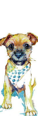 Mammals Paintings - Bear Bear Rescue Dog Painting by Kim Guthrie