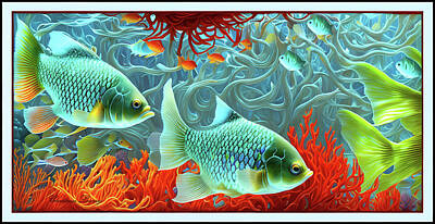 Surrealism Digital Art Royalty Free Images - Beautiful Fish Royalty-Free Image by Constance Lowery