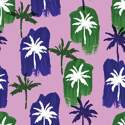 Abstract Works - Beautiful paint brushed palm tree pattern by Julien