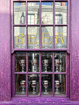 Beer Royalty-Free and Rights-Managed Images - Beer Purple Window by Sharon Popek