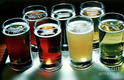 Beer Photos - Beer Sampler of Lttle Glasses by Wernher Krutein