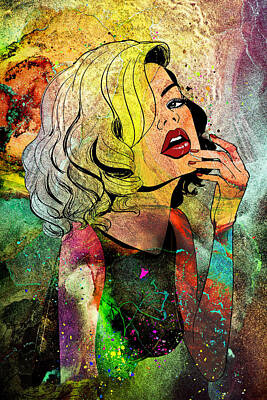 Actors Mixed Media - Being Like Marilyn by Miki De Goodaboom