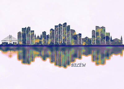 Abstract Skyline Mixed Media - Belem Skyline by NextWay Art