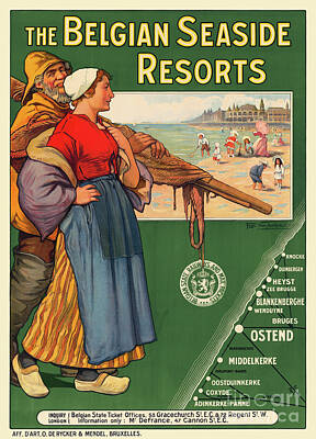 Florentius The Gardener - Belgian Seaside Resorts Vintage Poster 1910 by Vintage Treasure
