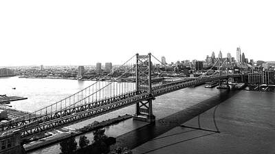 Latidude Image - Ben Franklin Bridge Philadelphia PA by Mark Fuller