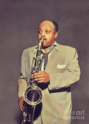 Jazz Painting Royalty Free Images - Ben Webster, Music Legend Royalty-Free Image by Esoterica Art Agency