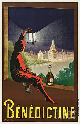 Food And Beverage Drawings - Benedictine Vintage Poster 1911 by Vintage Treasure