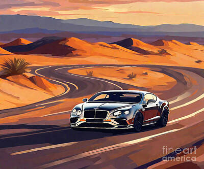 Airplane Paintings Royalty Free Images - Bentley Continental Supersports Luxury Performance Bentley Continental Supersports Royalty-Free Image by Destiney Sullivan