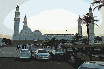 Kim Fearheiley Photography - Best Minarets - Islamic Architecture, Cars Parked Near Quba Mosque by Celestial Images
