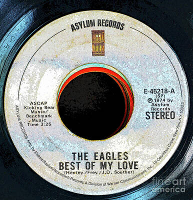 Rock And Roll Mixed Media - Best of my Love 1974 the eagles by David Lee Thompson