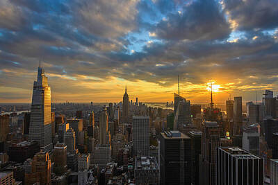 Hood Ornaments And Emblems - Big Apple Sunset by Brian Knott Photography