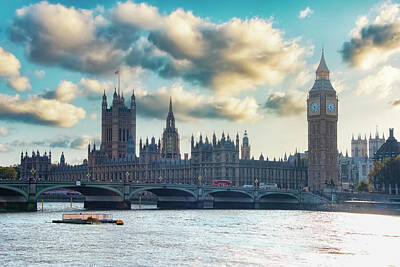 Classical Masterpiece Still Life Paintings - Big Ben In The Evening by Manjik Pictures