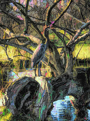 Animals Photos - Big Bird Gnarly Tree by Floyd Snyder