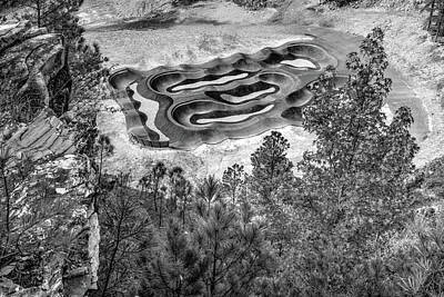 Animal Surreal - Big Rock Quarry Pump Track From Emerald Park - Little Rock Arkansas Monochrome by Gregory Ballos