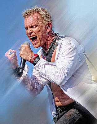 Musician Mixed Media - Billy Idol Iconic Musician by Mal Bray