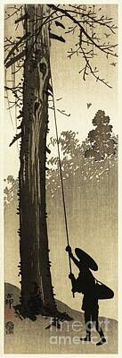 Comics Royalty-Free and Rights-Managed Images - Bird nest rover 1900 - 1910 by Ohara Koson 1877-1945 by Shop Ability