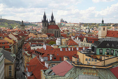 Travel Pics Rights Managed Images - Birds eye view of the center of Prague Royalty-Free Image by Max Sbitnev