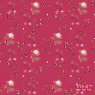 Food And Beverage Mixed Media Rights Managed Images - Bittersweet Botanical Seamless Pattern in Viva Magenta n.0940 Royalty-Free Image by Holy Rock Design
