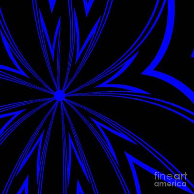 Douglas Brown Digital Art Rights Managed Images - Black and Blue Neon Style 03 Royalty-Free Image by Douglas Brown