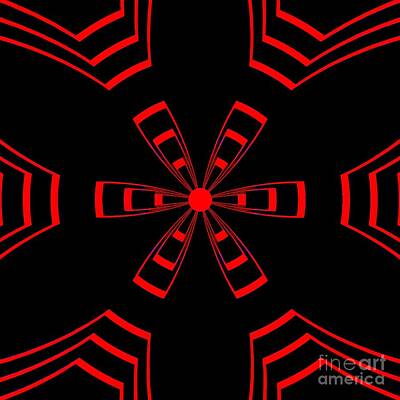 Douglas Brown Digital Art Rights Managed Images - Black and Red Neon Style 01 Royalty-Free Image by Douglas Brown