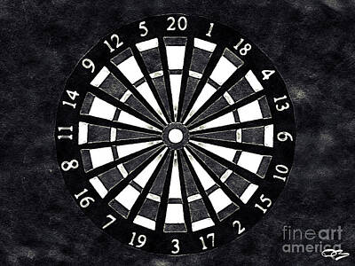 Life Is Good - Black and White Dartboard  by Douglas Brown