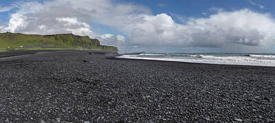 Lovely Lavender - Black Black Panoramic Iceland  by John McGraw