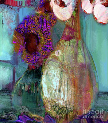 Abstract Flowers Mixed Media - Ship in a Bottle- Transformed by Zsanan Studio