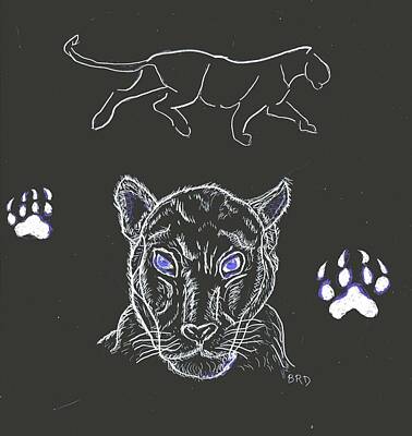 Mother And Child Paintings - Black Panther by Branwen Drew