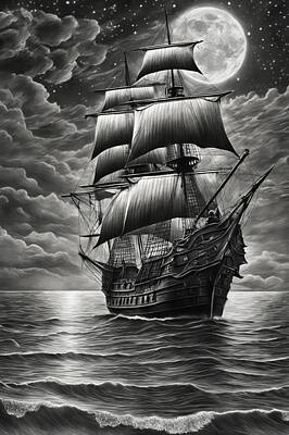 Recently Sold - Beach Digital Art - Black Pearl  by Manjik Pictures