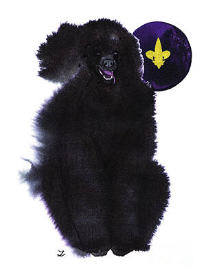 Portraits Royalty-Free and Rights-Managed Images - Black Royal Poodle by Zaira Dzhaubaeva