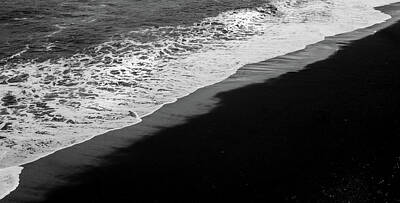 Beer Blueprints - Black sand beach coastline and sea waves by Michalakis Ppalis