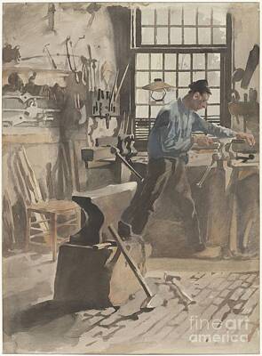 Stunning 1x - Blacksmith at work in his forge, Willem Witsen, 1870 - 1923 by Shop Ability