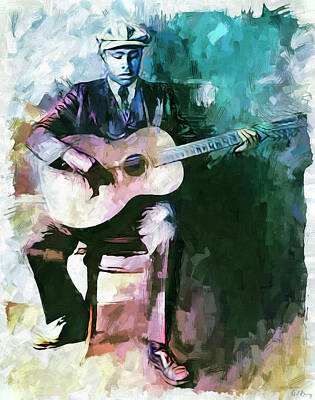 Musicians Mixed Media - Blind Willie McTell by Mal Bray