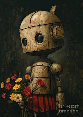 Still Life Paintings - Bloom Bearer Bot by Lauren Blessinger