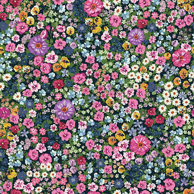 Black And White Beach Royalty Free Images - Blooming midsummer meadow seamless pattern. Plant background. A lot of different flowers on the field. Liberty style millefleurs. Trendy floral design Royalty-Free Image by Julien