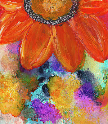 Sunflowers Mixed Media - Blooming Sunflower Floral Art by Kathleen Tennant by Kathleen Tennant