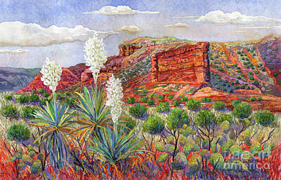 Sarah Yeoman Crow Paintings - Blooming Yucca by Hailey E Herrera
