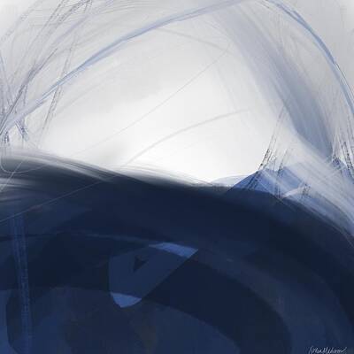 Best Sellers - Abstract Landscape Digital Art Rights Managed Images - Blue 5 Royalty-Free Image by Xenia Madison