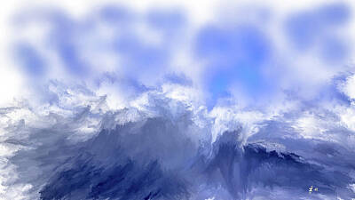 Abstract Landscape Digital Art - Blue and blue #l6 by Leif Sohlman