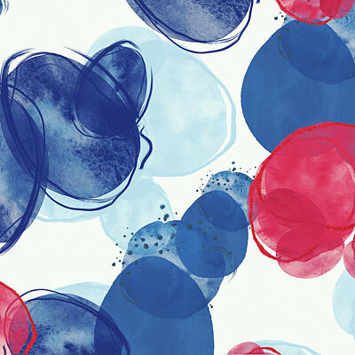 Abstract Royalty-Free and Rights-Managed Images - Blue and red watercolor blobs abstract by Western Exposure