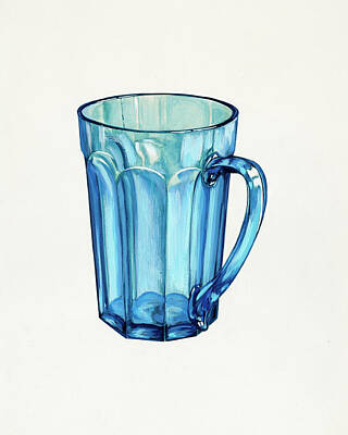Beer Paintings - Blue Beer Mug by Timeless Images Archive
