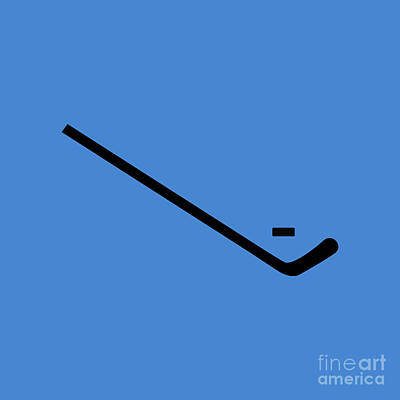 Sports Digital Art - Blue Hockey Stick and Puck by College Mascot Designs